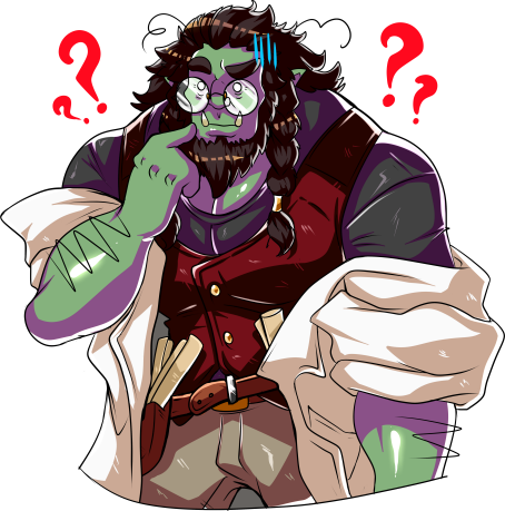 A picture of a confused ork